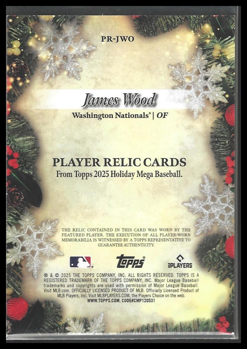 2025 Topps Holiday #PR-JWO James Wood Player Relics