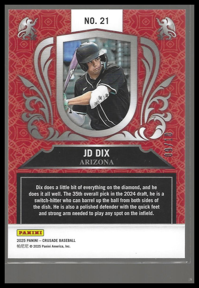 2025 Panini Crusade #21 JD Dix Crusade Gold #/10