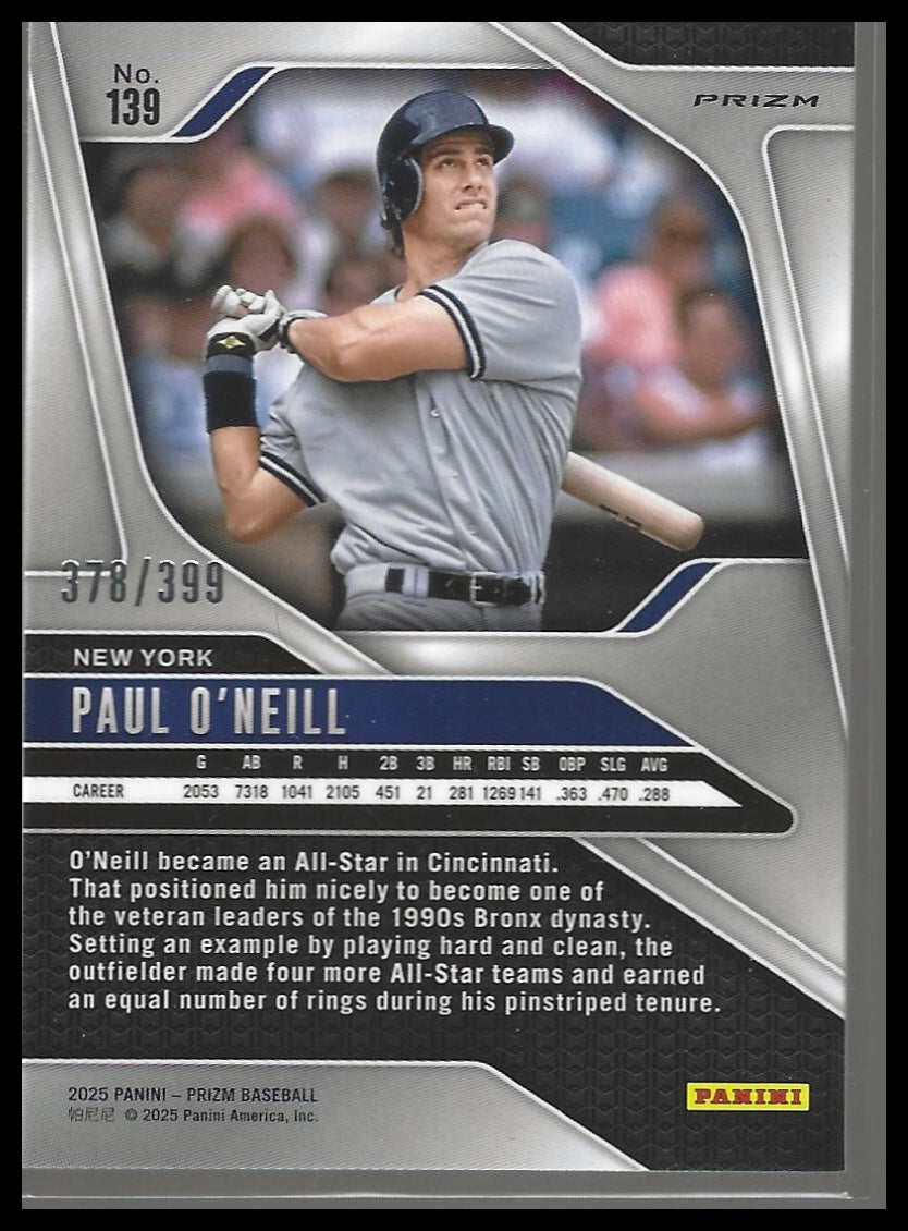 2025 Panini Prizm #139 Paul O'Neill Orange Pulsar Prizms #/399