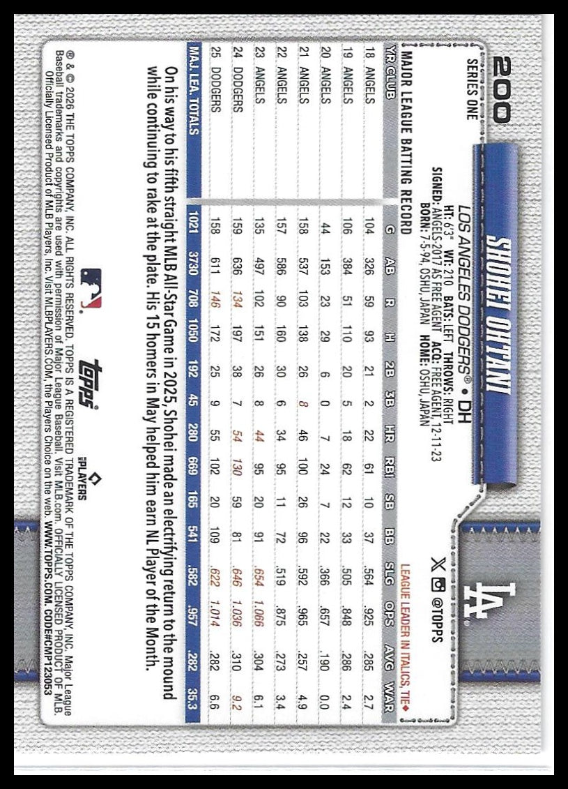 2026 Topps #200 Shohei Ohtani