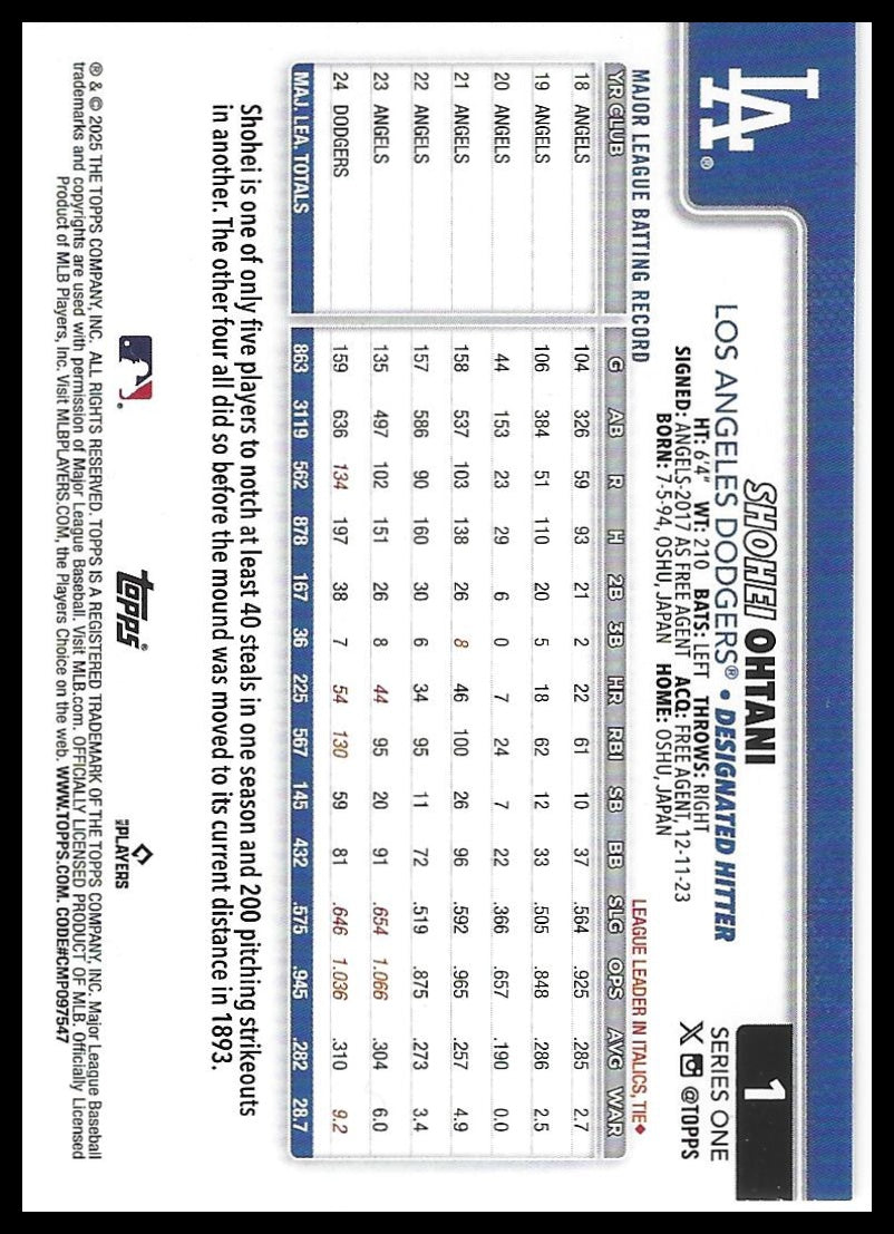 2025 Topps #1 Shohei Ohtani