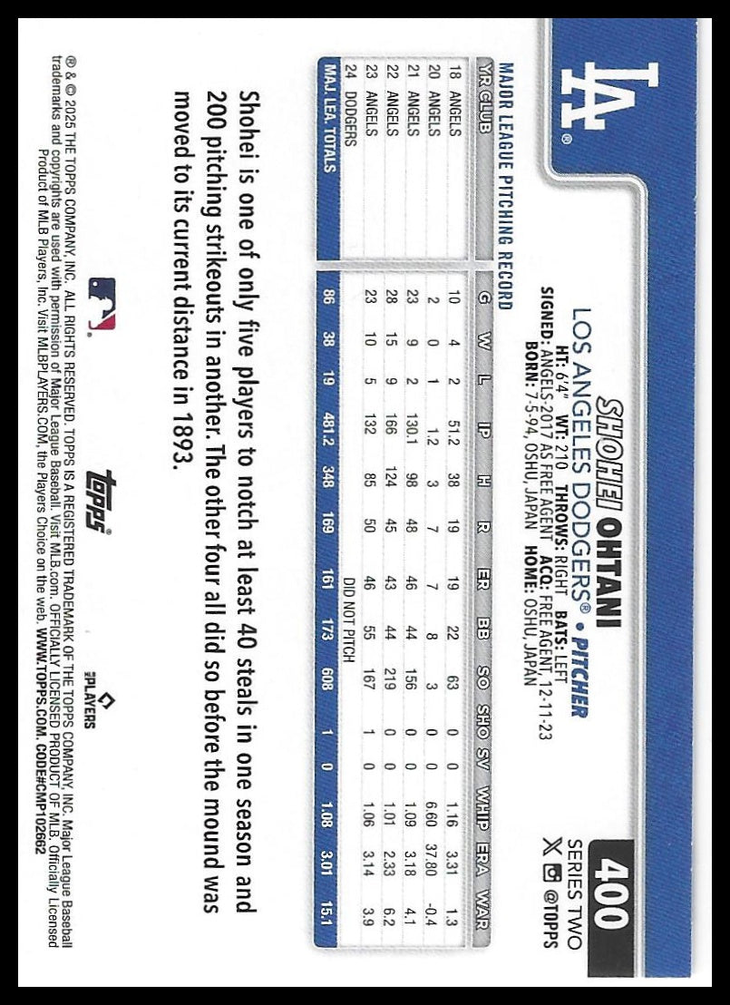 2025 Topps #400 Shohei Ohtani