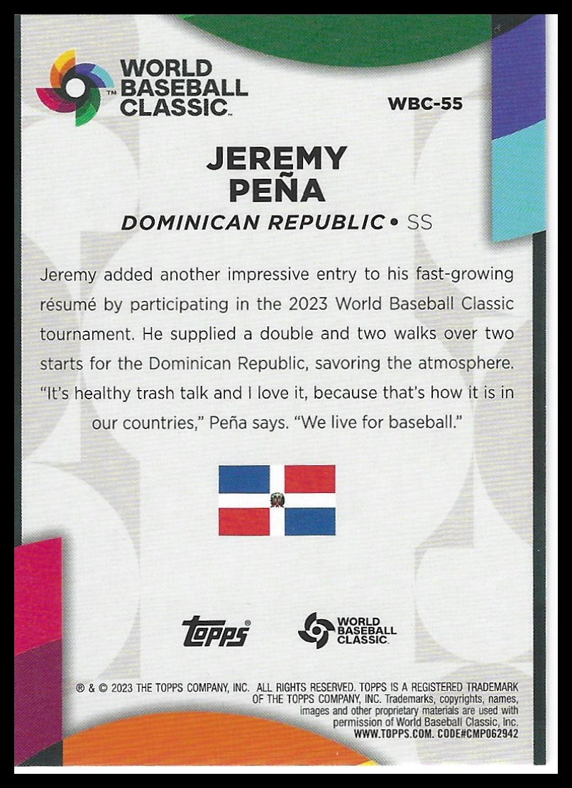 2023 Topps #WBC-55 Jeremy Peña 2023 World Baseball Classic Stars