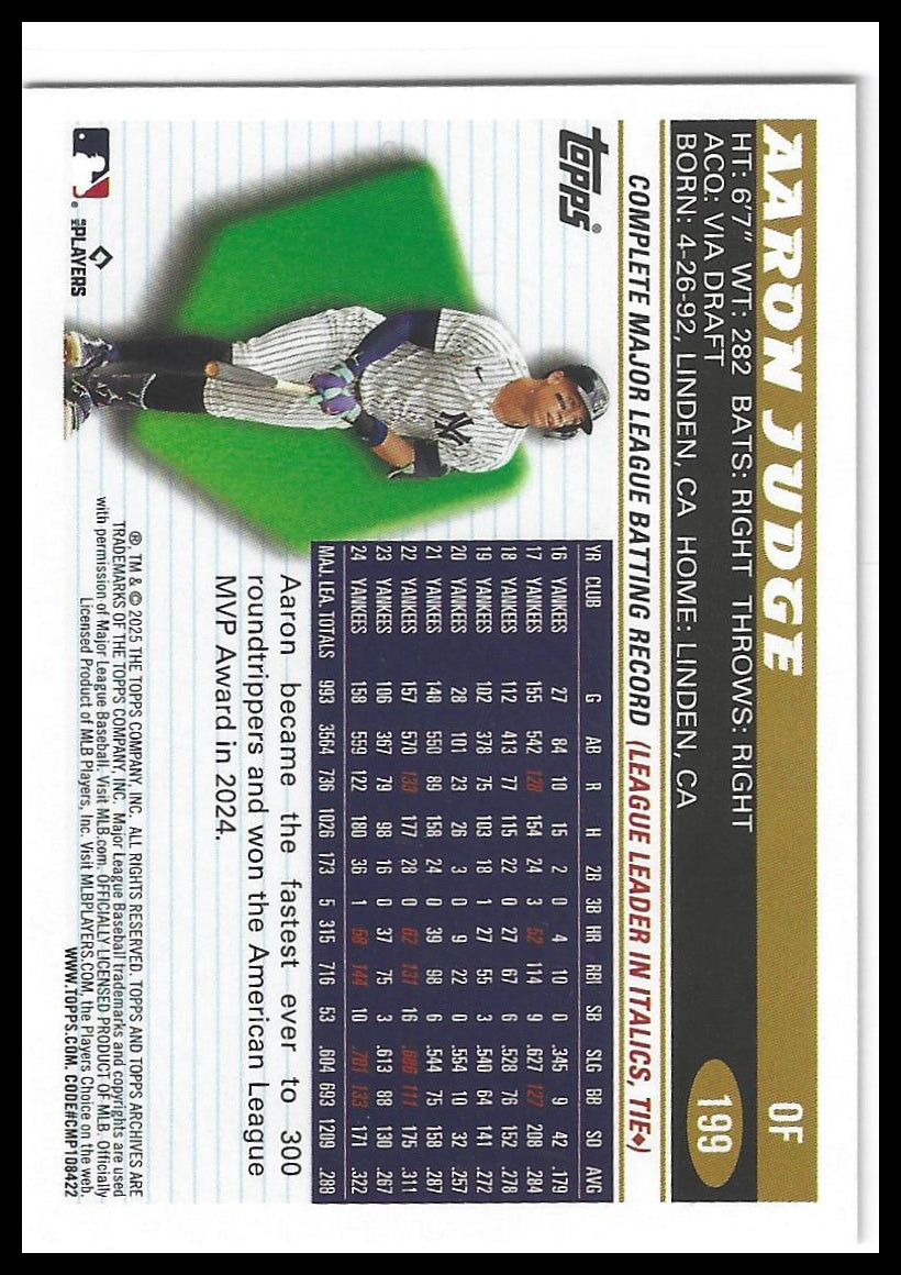 2025 Topps Archives #199 Aaron Judge
