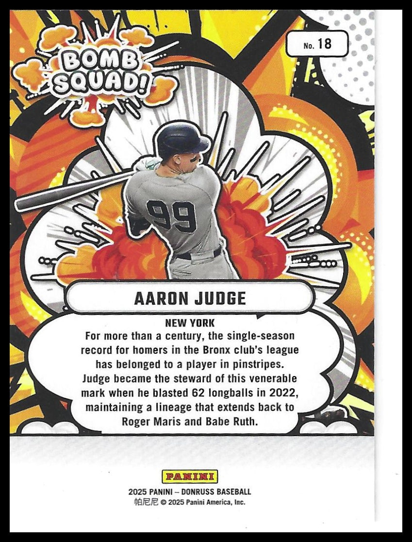 2025 Donruss #18 Aaron Judge Bomb Squad