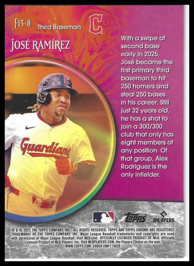 2025 Topps Chrome Update #F15-8 José Ramírez Fortune 15