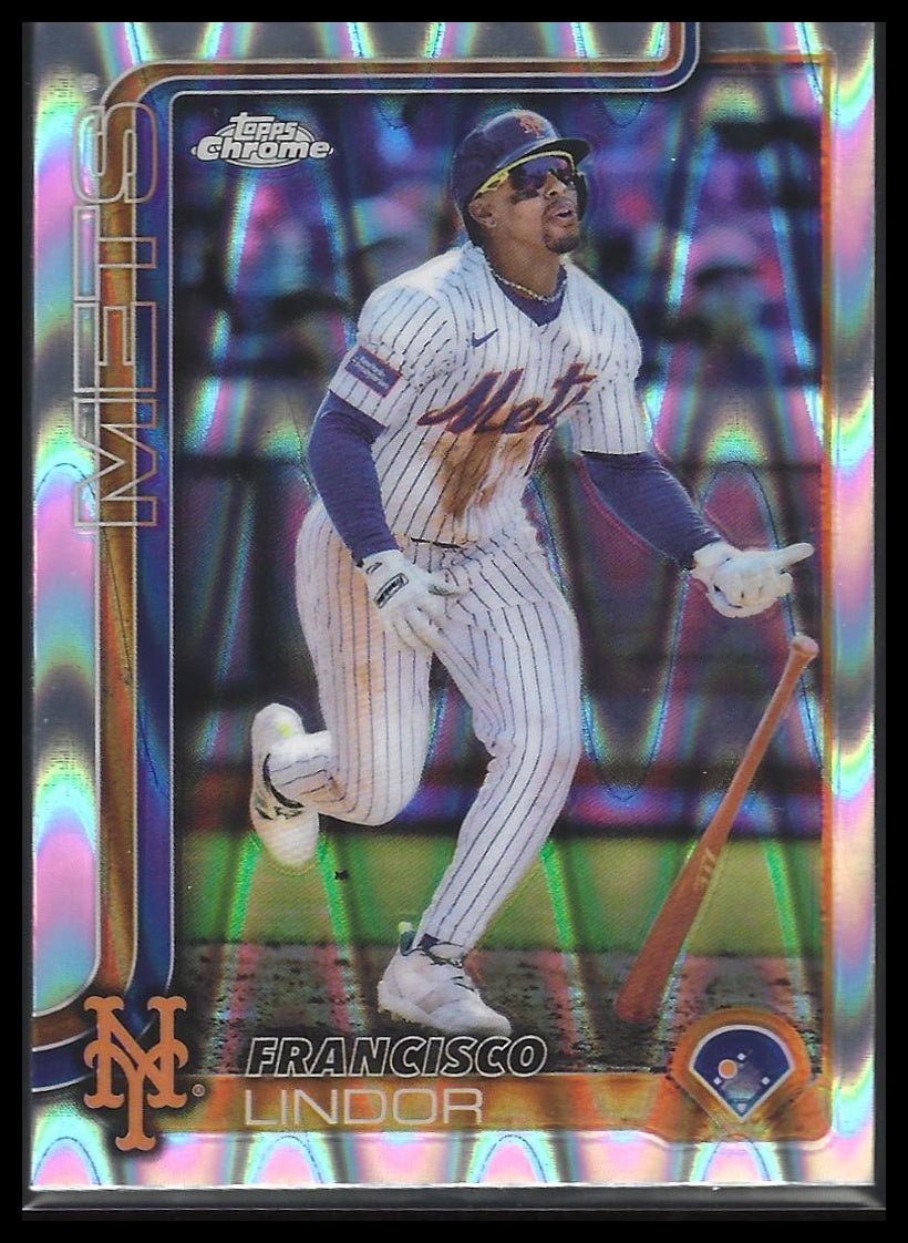 2025 Topps Chrome #170 Francisco Lindor Raywave Refractors