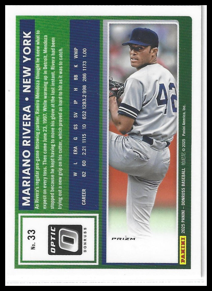 2025 Donruss #33 Mariano Rivera Optic Black Pandora