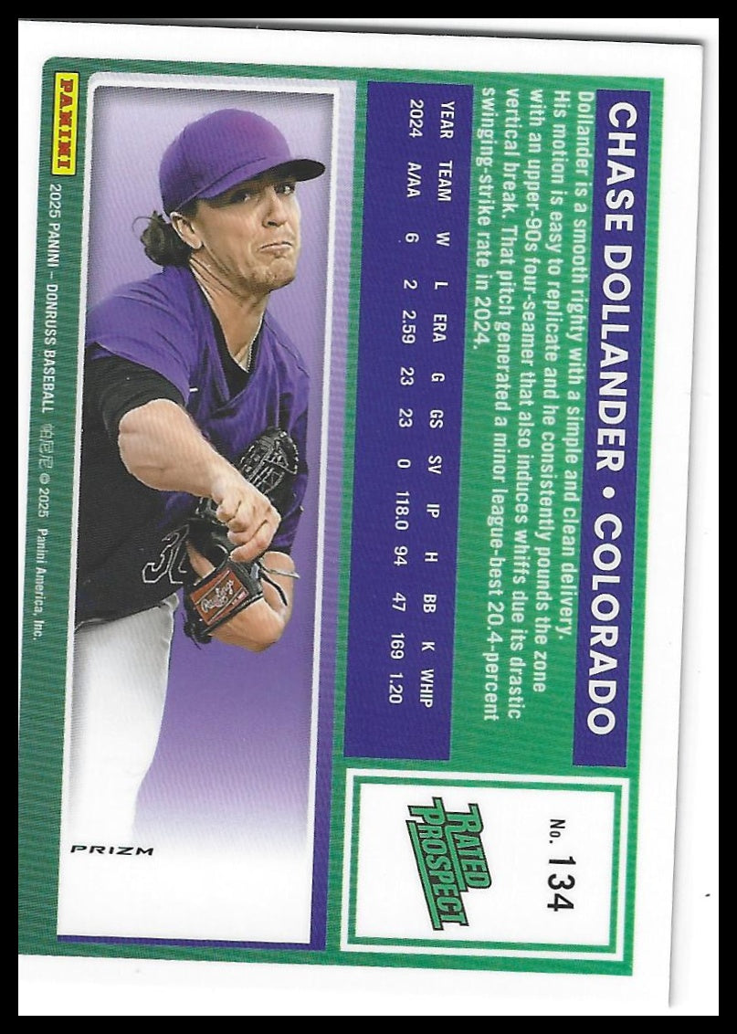2025 Donruss #134 Chase Dollander Optic Black Pandora