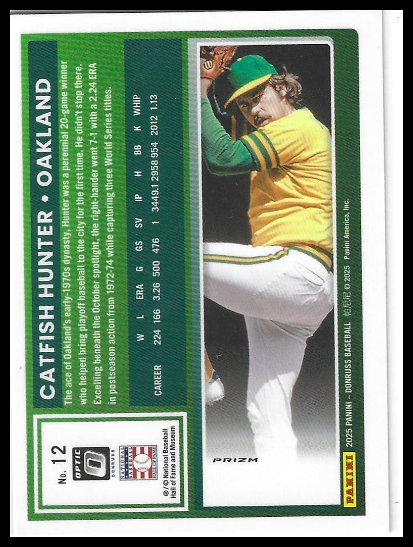 2025 Donruss #12 Catfish Hunter Optic Black Pandora