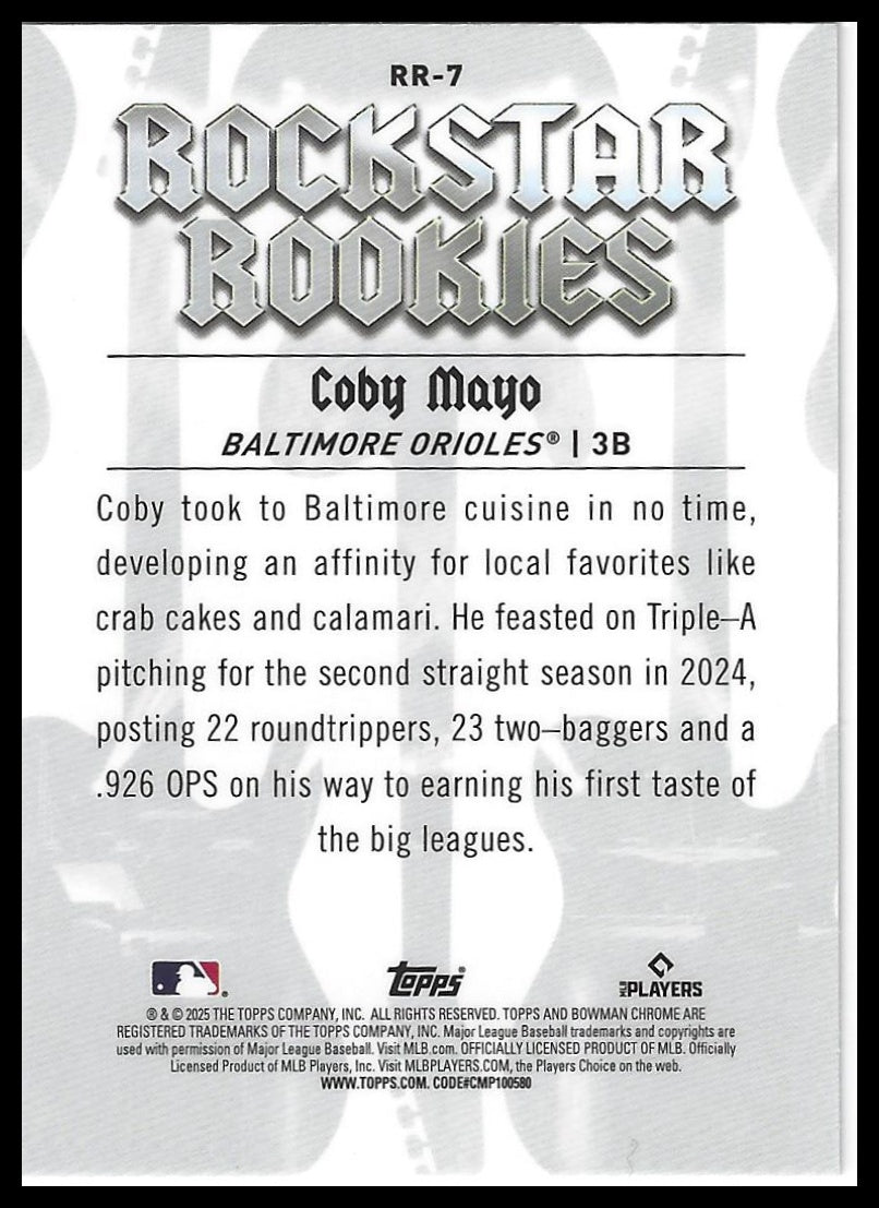 2025 Bowman #RR-7 Coby Mayo Rockstar Rookies