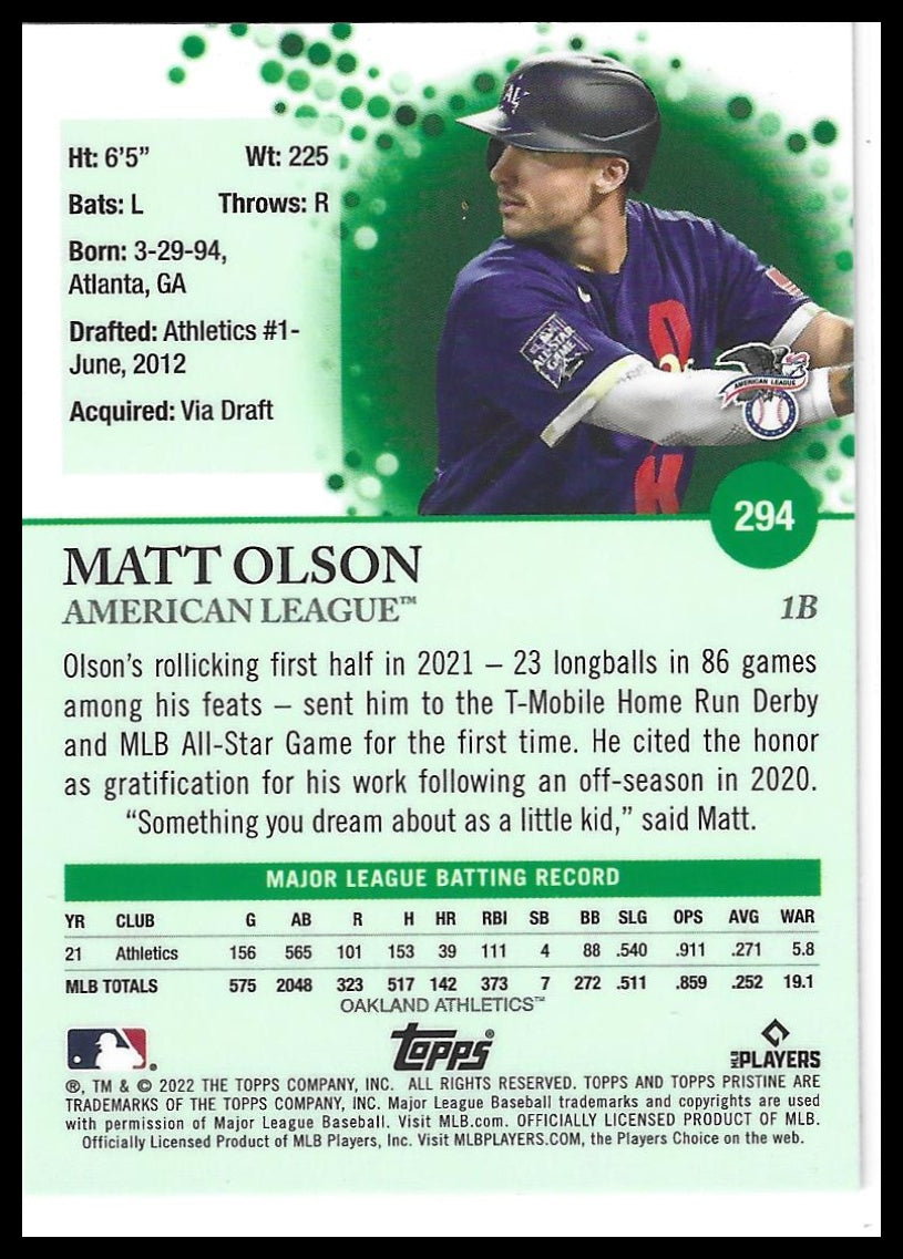 2022 Topps Pristine #294 Matt Olson