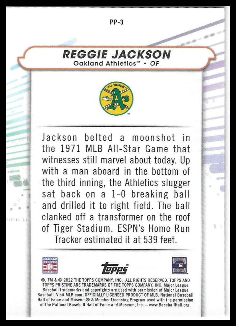 2022 Topps Pristine #PP-3 Reggie Jackson Pure Power