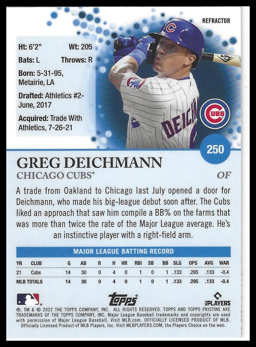 2022 Topps Pristine #250 Greg Deichmann Refractor