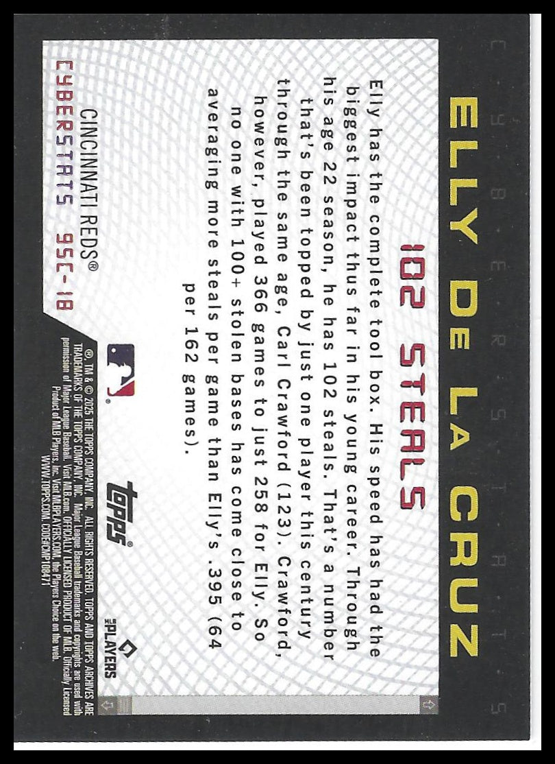 2025 Topps Archives #95C-18 Elly De La Cruz 1995 Topps Cyberstats