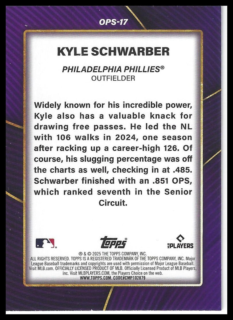 2025 Topps #OPS-17 Kyle Schwarber OPS Leaders