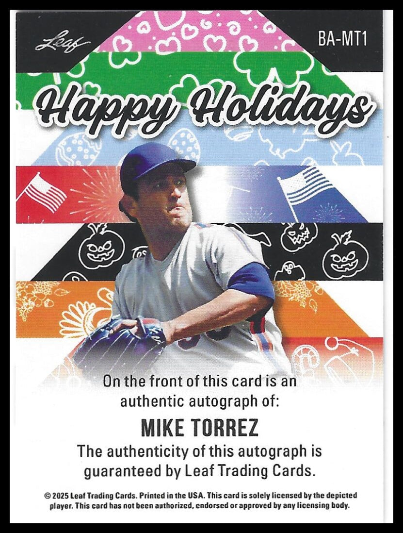 2025 Leaf Holiday Autographs #BA-MT1 Mike Torrez