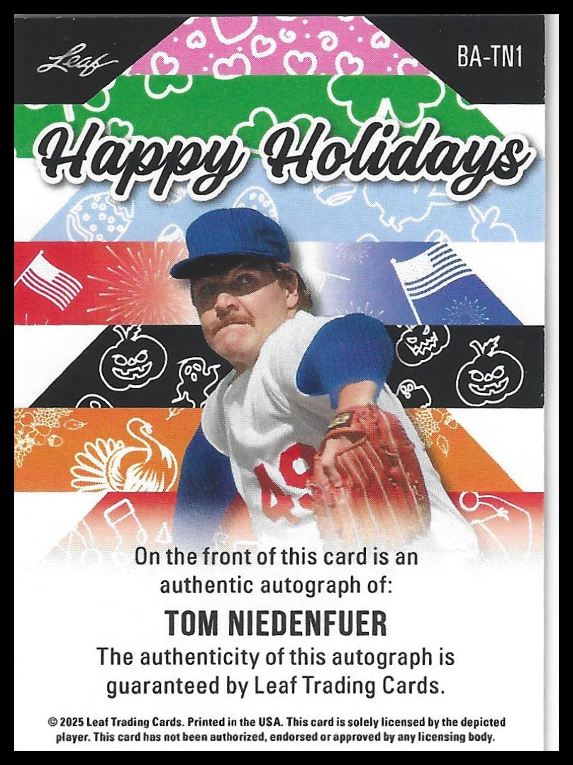 2025 Leaf Holiday Autographs #BA-TN1 Tom Niedenfuer