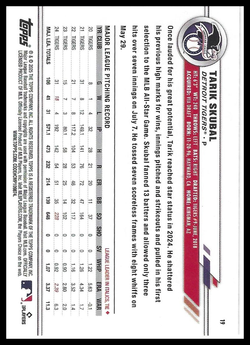 2025 Topps All-Star Game #19 Tarik Skubal