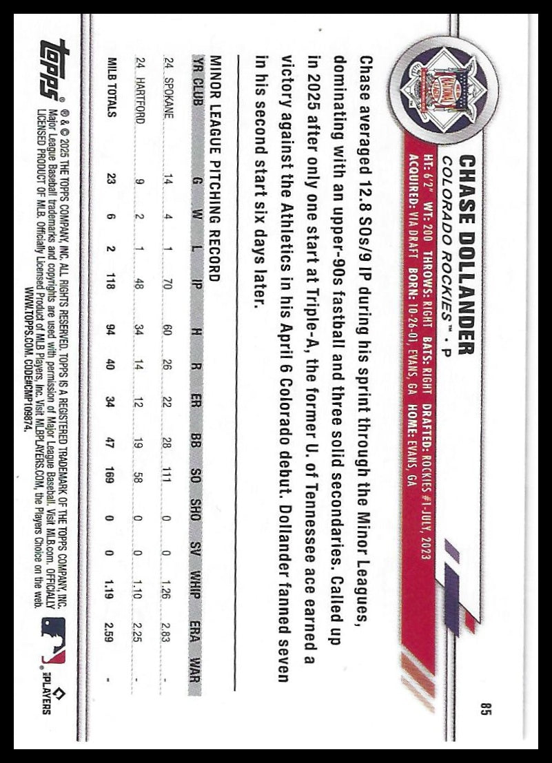 2025 Topps All-Star Game #85 Chase Dollander