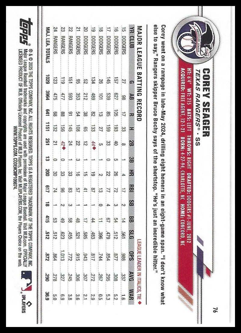 2025 Topps All-Star Game #76 Corey Seager