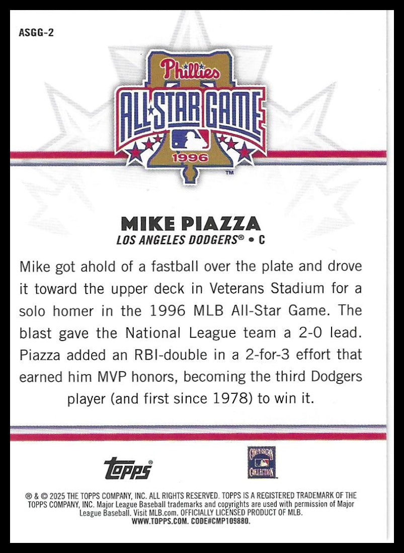 2025 Topps All-Star Game #ASGG-2 Mike Piazza All-Star Game Greats