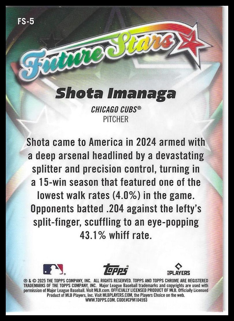 2025 Topps Chrome #FS-5 Shota Imanaga Future Stars