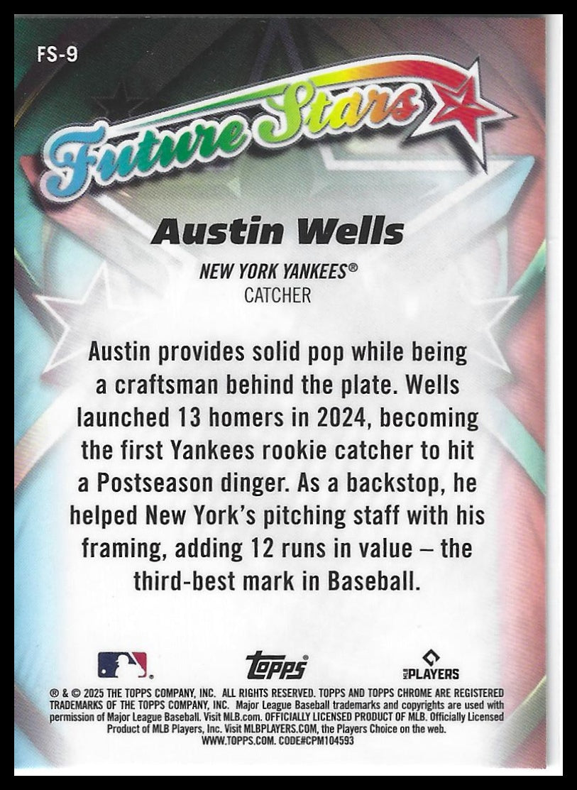 2025 Topps Chrome #FS-9 Austin Wells Future Stars