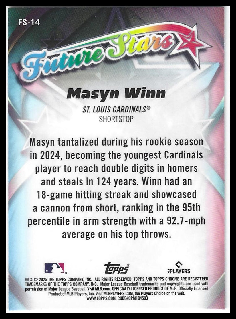 2025 Topps Chrome #FS-14 Masyn Winn Future Stars