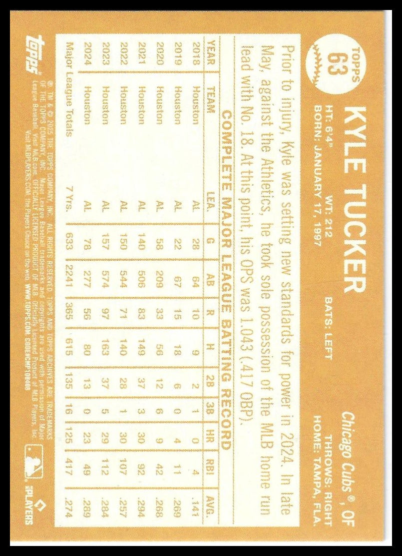 2025 Topps Archives #63 Kyle Tucker Black Foilboard