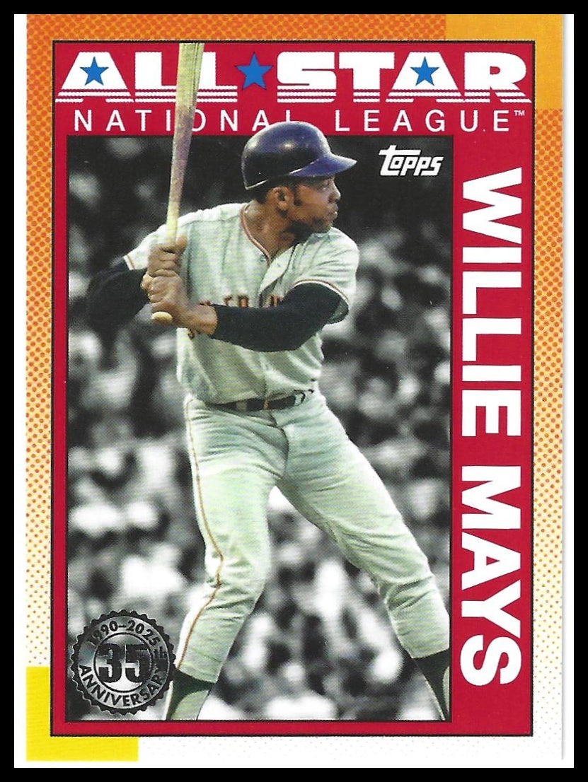 2025 Topps #90AS-30a Willie Mays 1990 Topps Baseball 35th Anniversary All-Stars