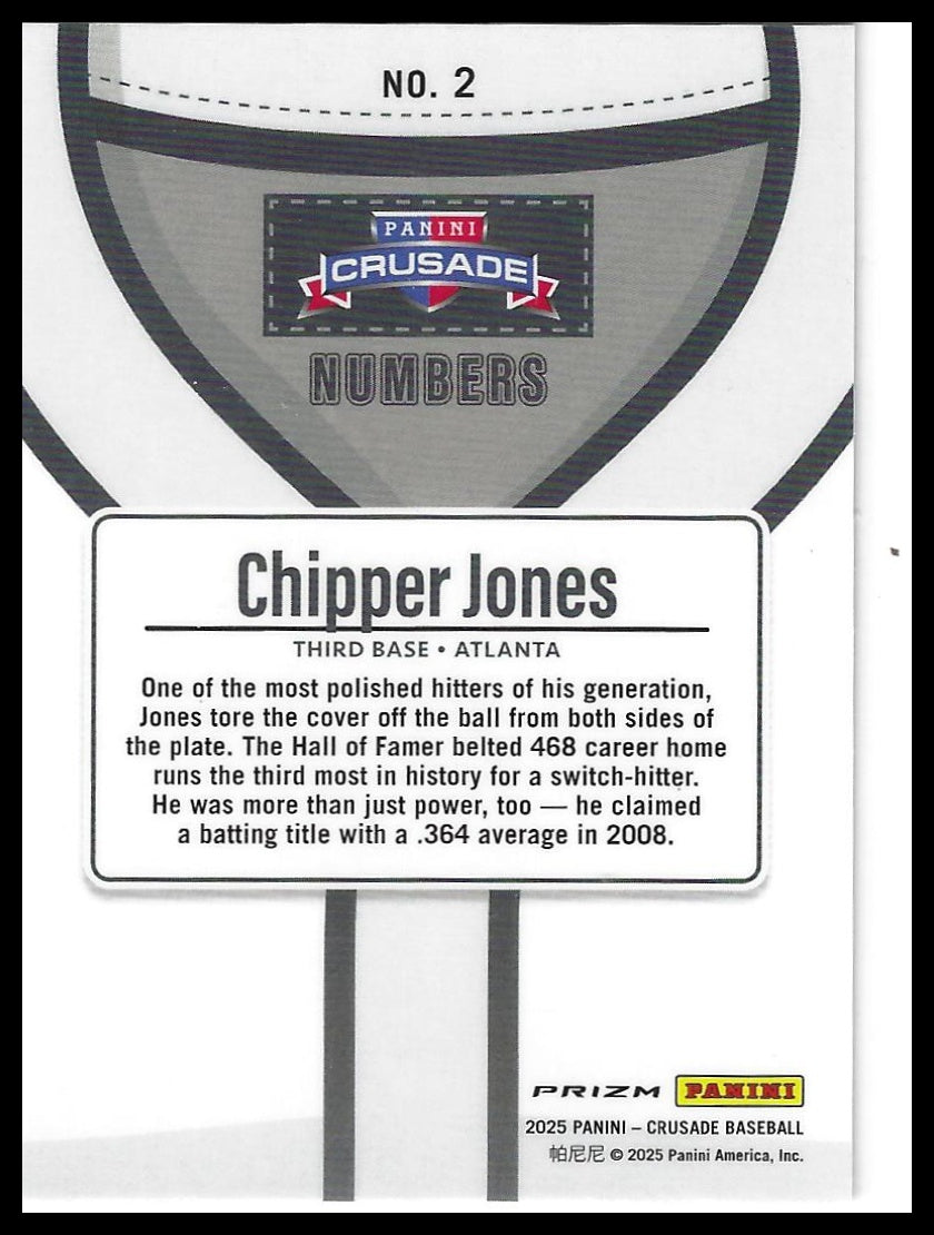 2025 Panini Crusade #2 Chipper Jones Numbers