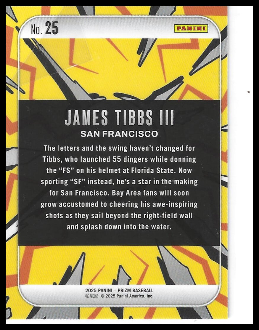 2025 Panini Prizm #25 James Tibbs III Dingers!