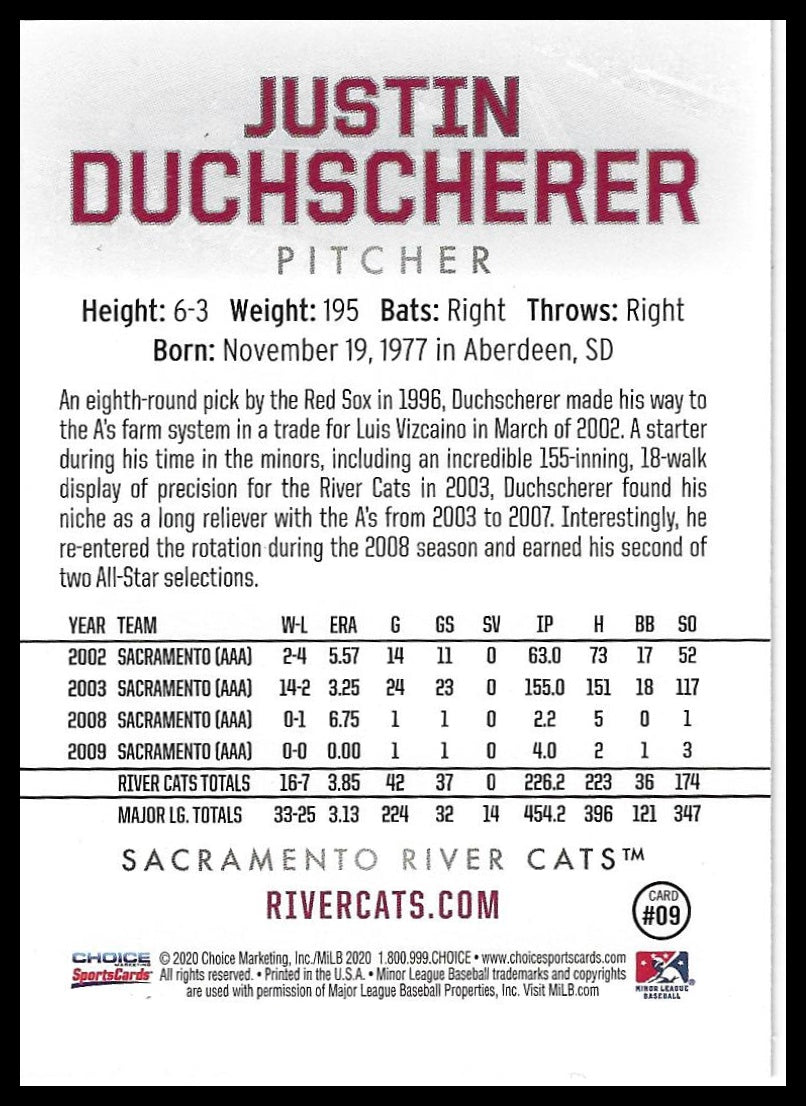 2020 Choice Sacramento River Cats Legends #09 Justin Duchscherer