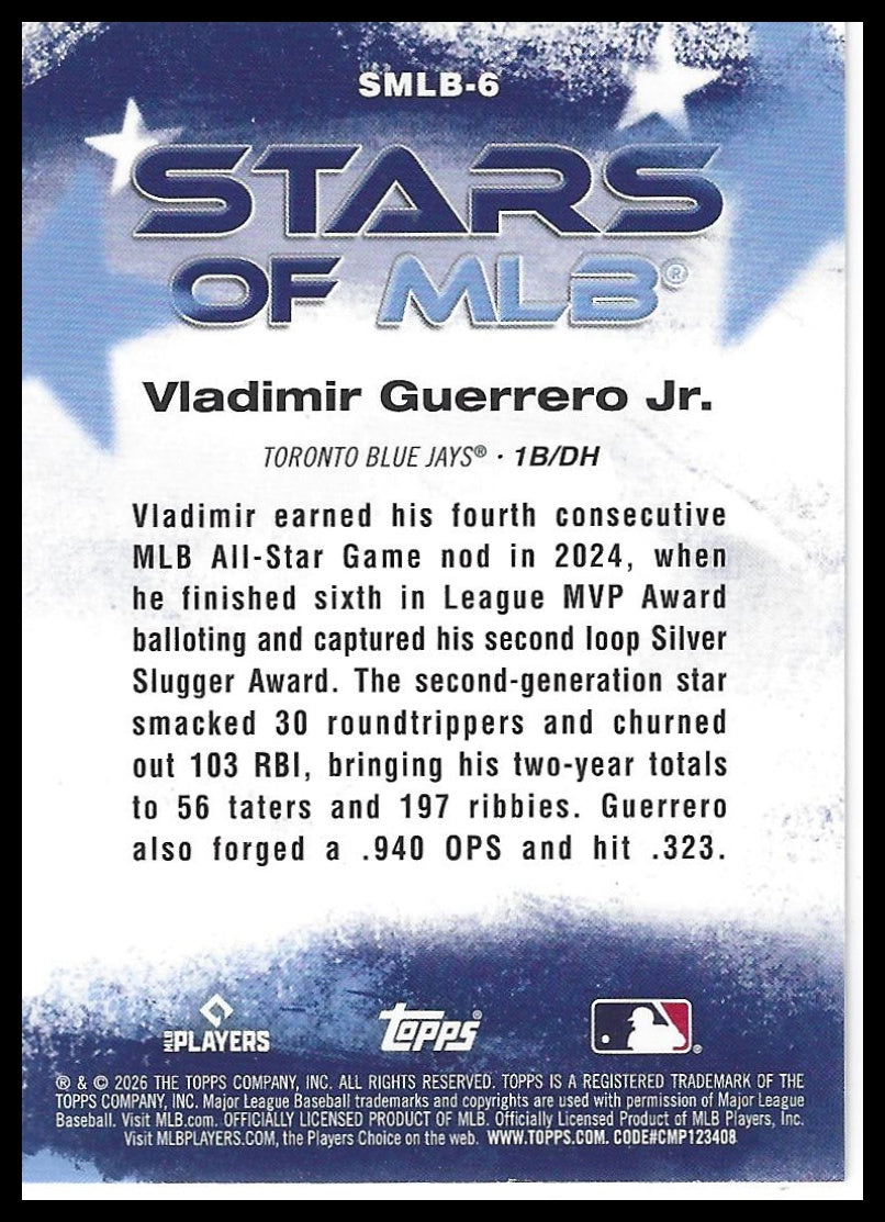 2026 Topps #SMLB-6 Vladimir Guerrero Jr. Stars of MLB