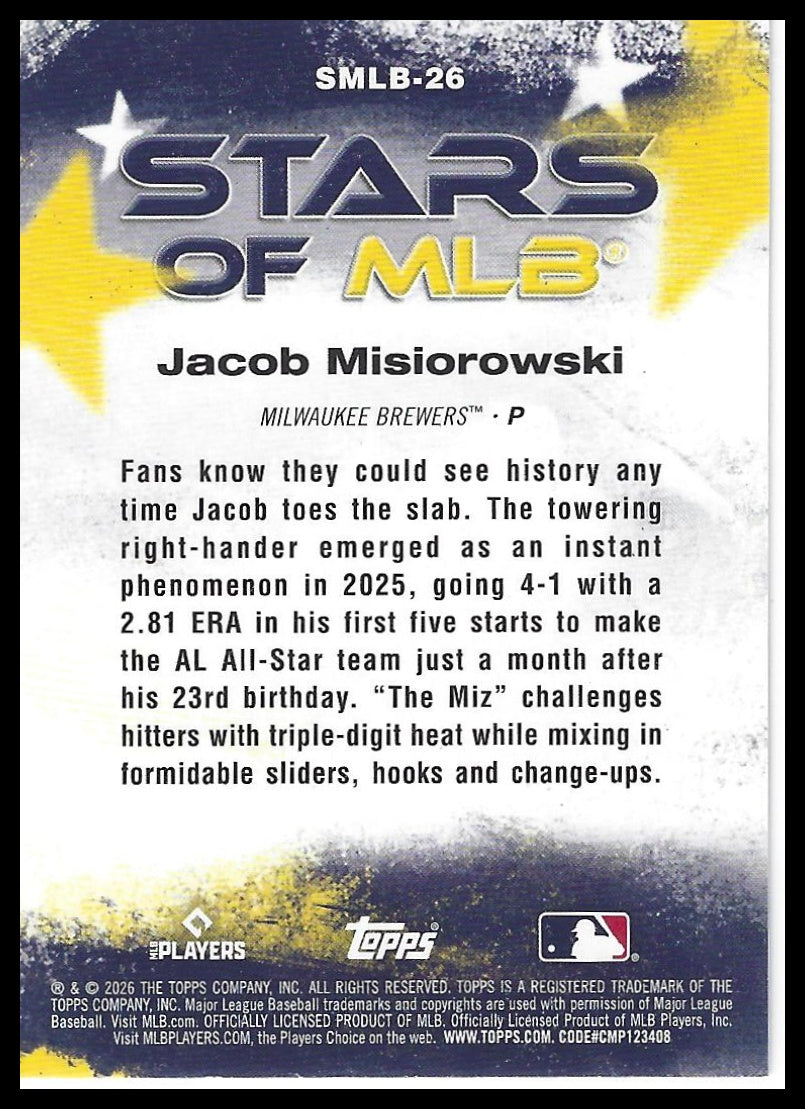 2026 Topps #SMLB-26 Jacob Misiorowski Stars of MLB