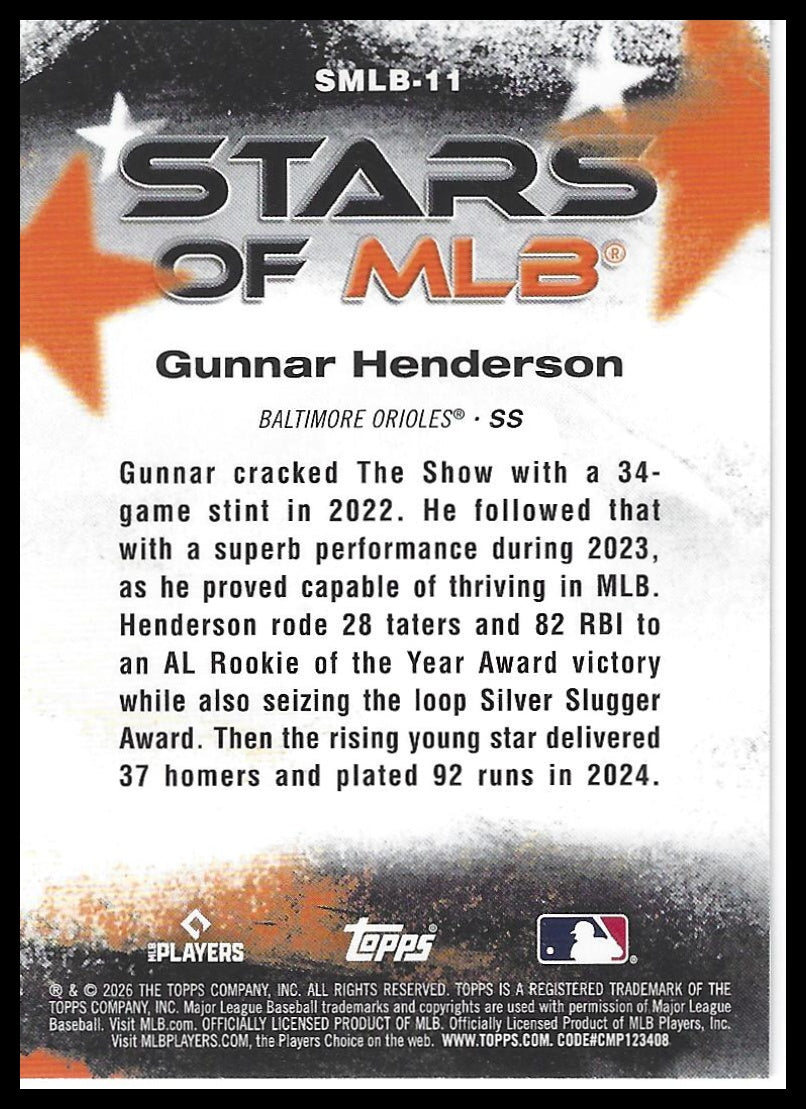 2026 Topps #SMLB-11 Gunnar Henderson Stars of MLB