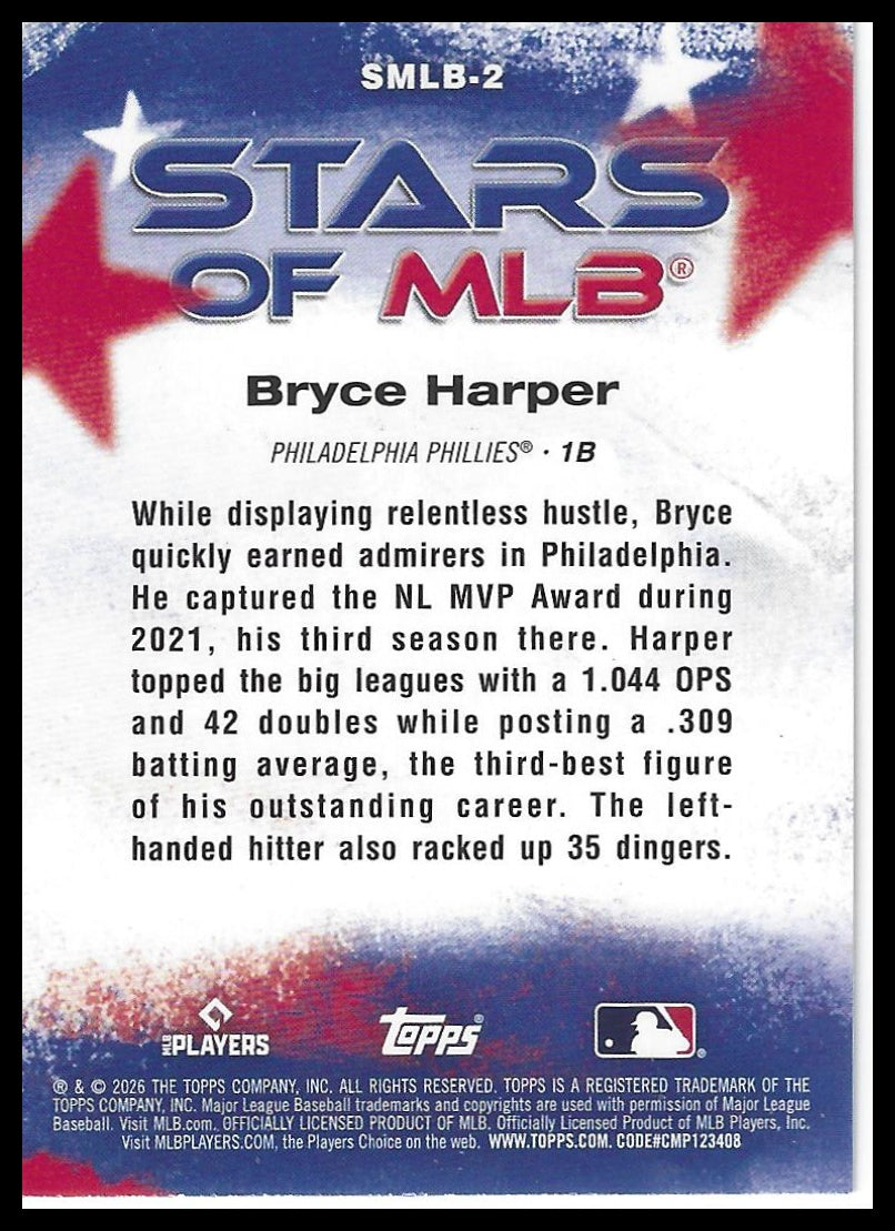 2026 Topps #SMLB-2 Bryce Harper Stars of MLB