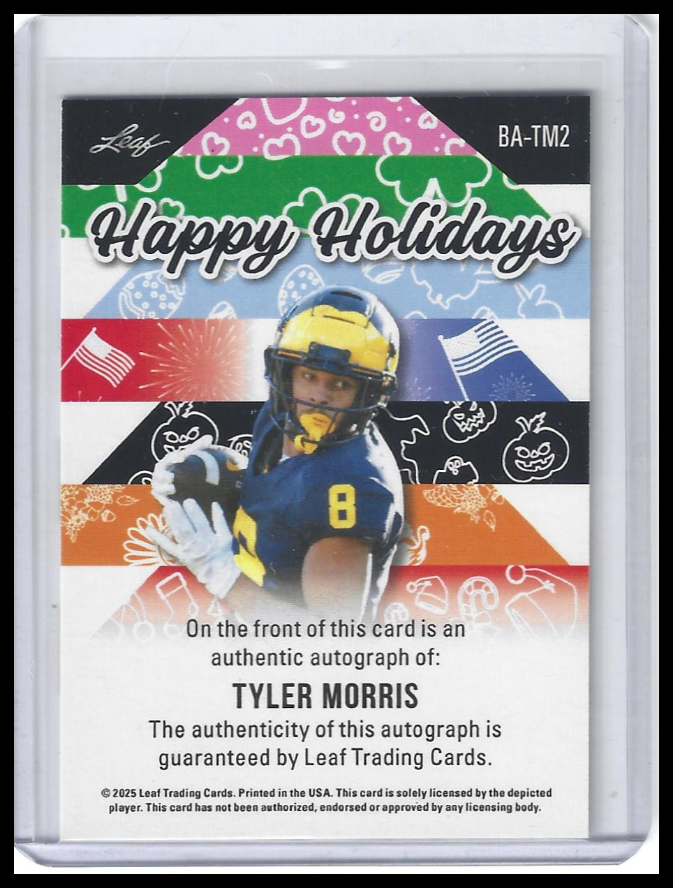 2025 Leaf Holiday Autographs #BA-TM2 Tyler Morris