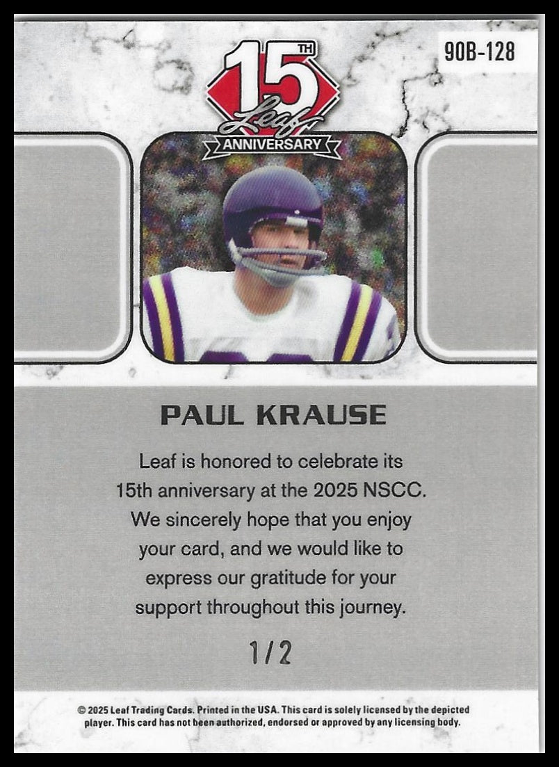 2025 Leaf National 15th Anniversary 1990 Base Sparkles Black Paul Krause #1/2