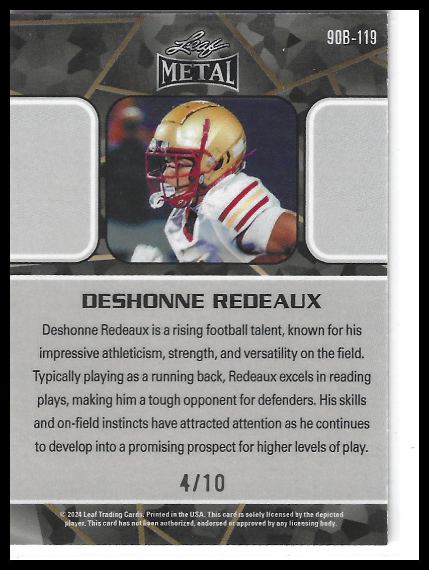 2024 Leaf Collective - 1990 Leaf Shimmer Orange #90B-119 Deshonne Redeaux #/10
