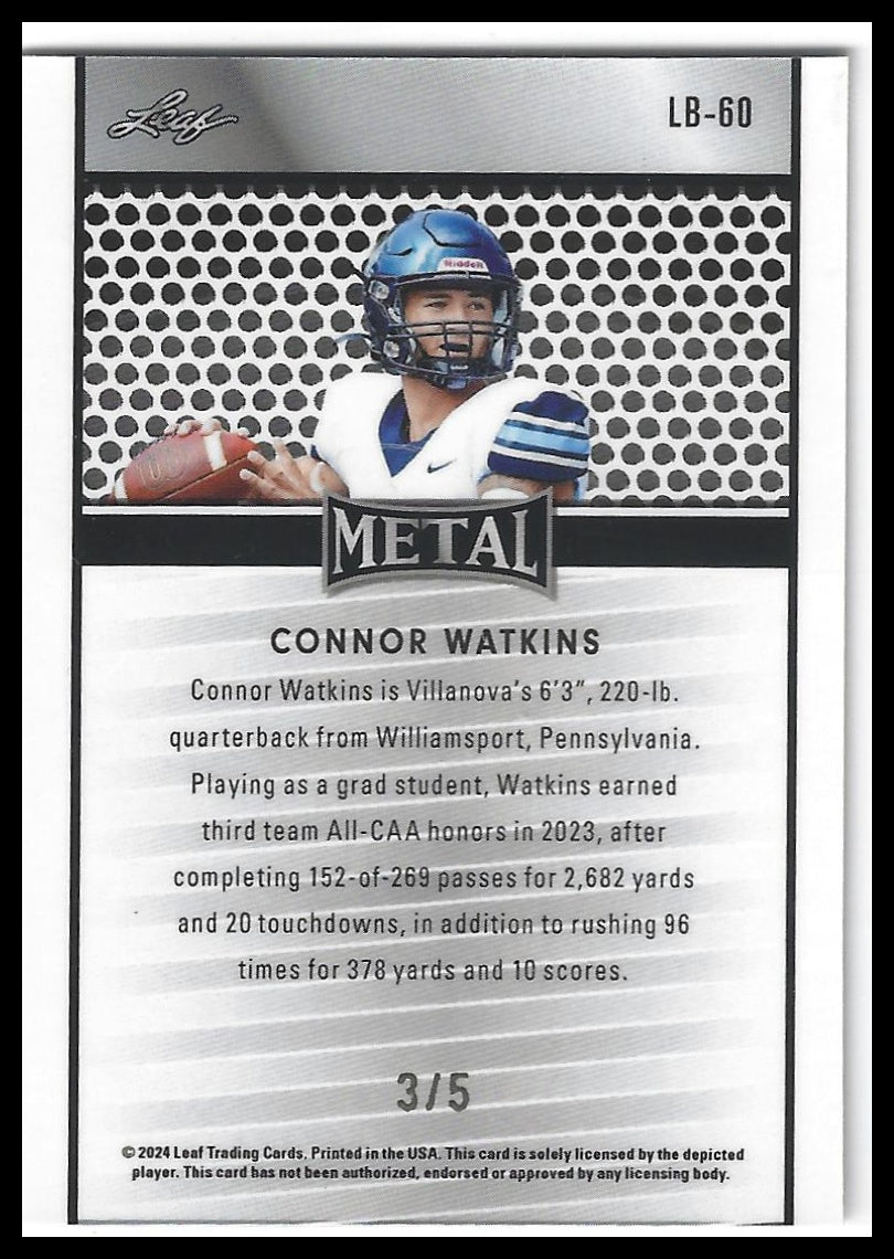 2024 Leaf Collective - Leaf Shimmer Red #LB-60 Connor Watkins #/5