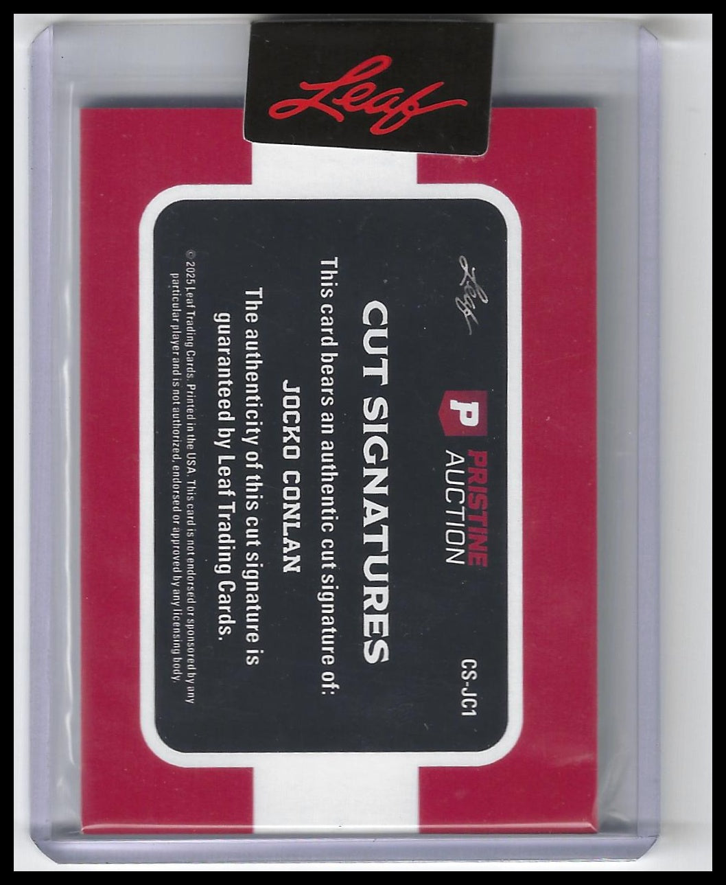 2025 Leaf - Cut Signature CS-JC1 Jocko Conlan Autograph