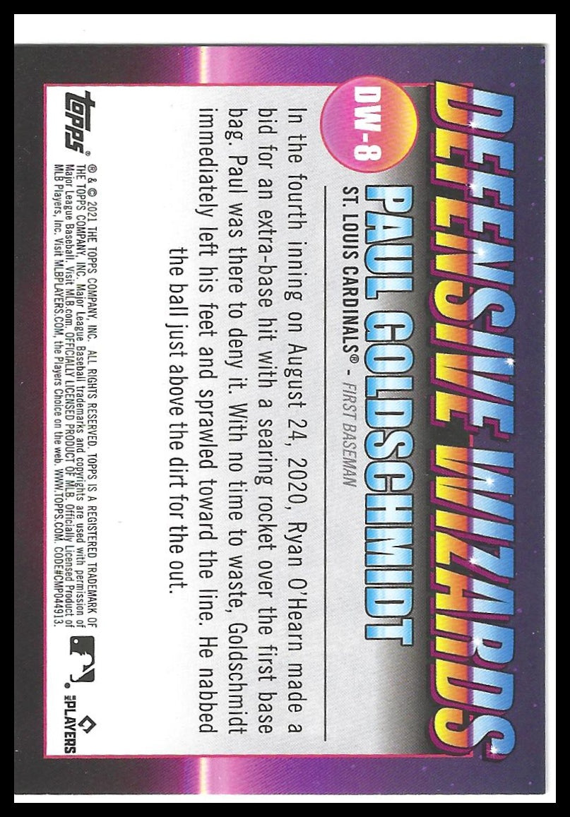 2021 Topps Big League #DW-8 Paul Goldschmidt Defensive Wizards