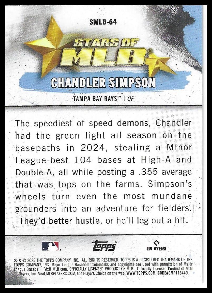 2025 Topps Update #SMLB-64 Chandler Simpson Stars of MLB