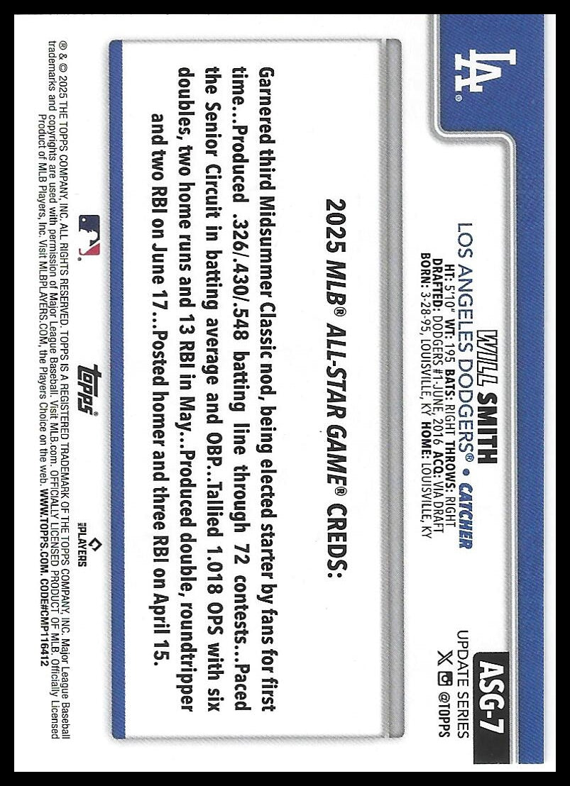 2025 Topps Chrome Update #ASGC-10 Will Smith 2025 All-Star Game