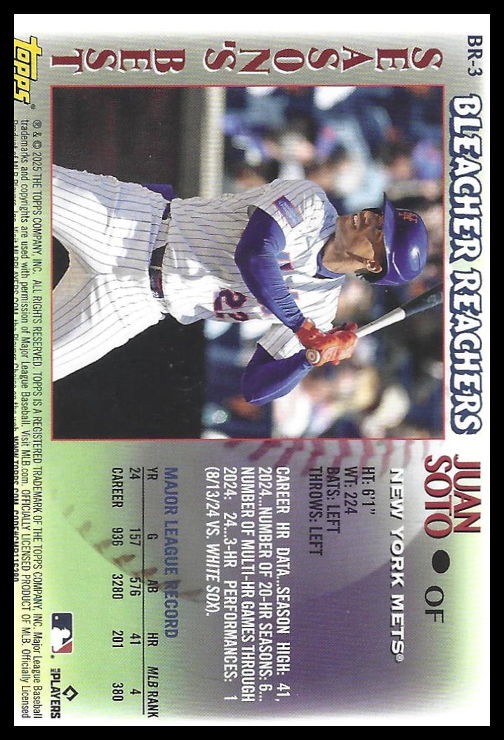 2025 Topps Update #BR-3 Juan Soto Bleacher Reachers