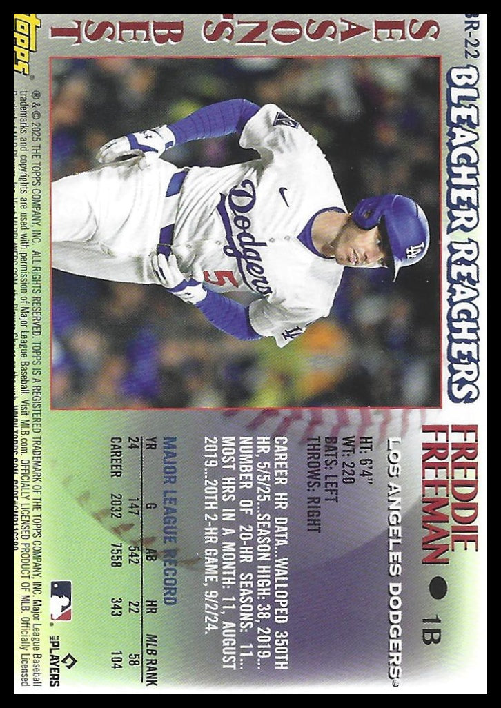 2025 Topps Update #BR-22 Freddie Freeman Bleacher Reachers