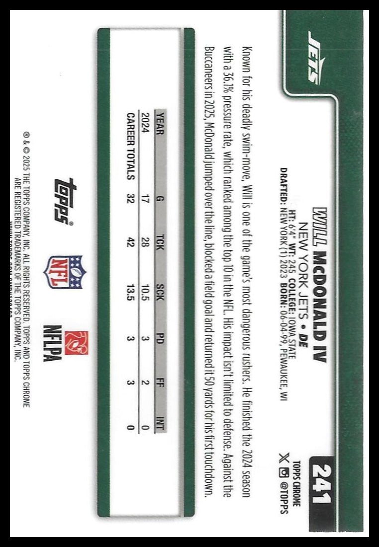 2025 Topps Chrome #241 Will McDonald IV Lightboard Logo