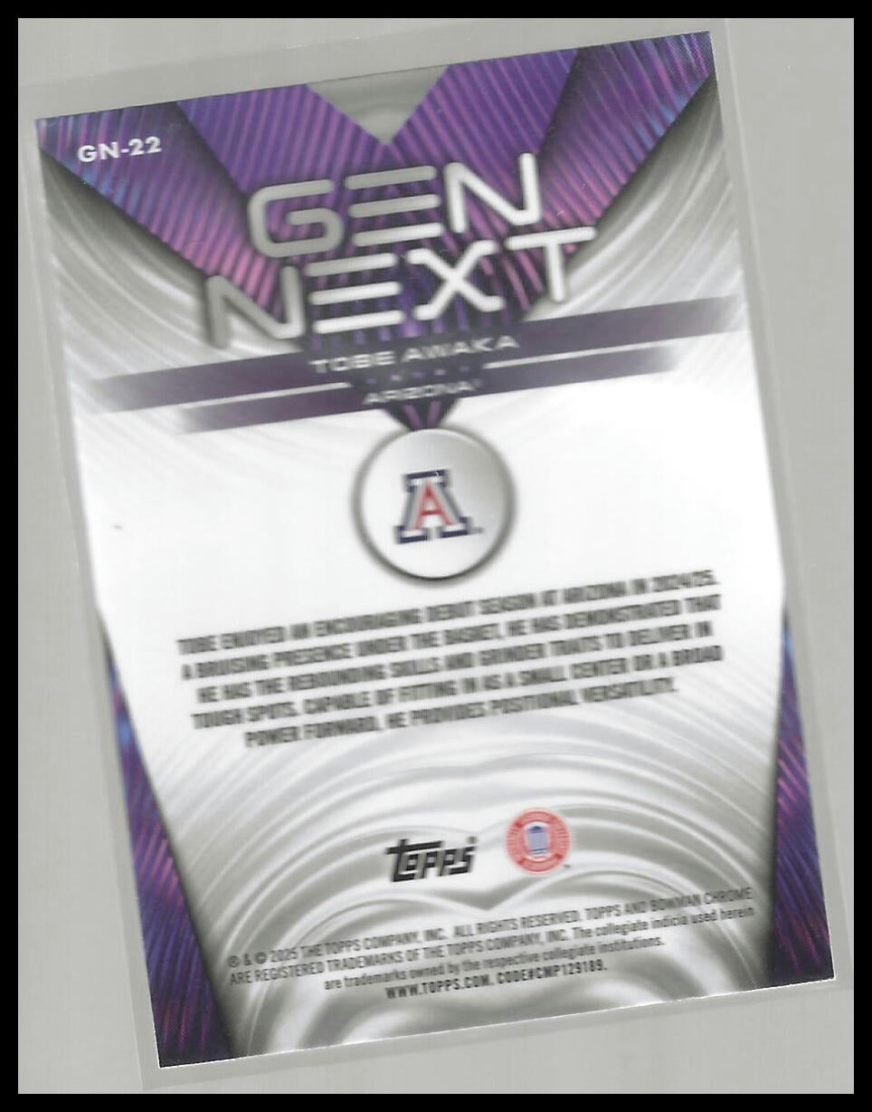 2025-26 Bowman #GN-22 Tobe Awaka Gen Next